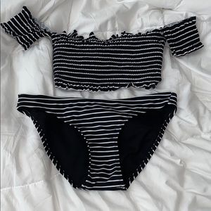Black & White Striped bathing suit